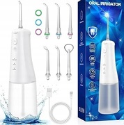 Qunler bezprzewodowy irygator do zębów mocny 3 tryby pracy i 6 końcówek