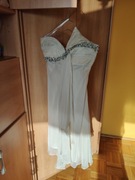 Sukienka na jedno ramię weselna zwiewna r. 34 / XS