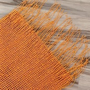 **DŁUGI pomarańczowy SZALIK siatka cekiny 160/190 x 35 cm