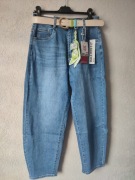 Jeansy MSara Balloony wysoki stan z paskiem  XL