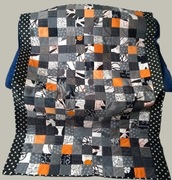 Narzuta-patchwork "Pomarańczowe akcenty"