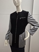 Blacky dress vintage żakiet aksamit plus srebrny materiał 