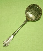 Antyk posrebrzana dekoracyjna łyżka do cukru pudru przełom Secesja/Art Deco
