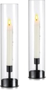 Zestaw 2 świeczników czarnych Hurricane