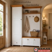 Garderoba Prowansalska Korona siedzisko Naturalny Dąb BEKAS Producent Mebli