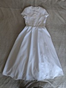 Biała elegancka alba sukienka komunijna na Komunię ok. 146 - 152 jak nowa