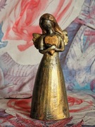 Rzeźba z gipsu Anioł Czułości złoty wys. 11,6 cm