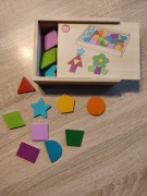 Drewniane klocki magnetyczne Playtive kształty kolory Motoryka Mała