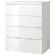 Komoda Ikea Malm 4 szuflady 80x100 cm, biała mat