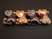 BRANSOLETKA serca cyrkonie 18,4 x 3,2cm elastyczna + OPAKOWANIE na PREZENT