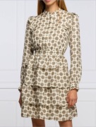 Michael Kors nowa jedwabna żakardowa beżowa sukienka r S