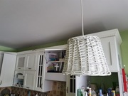 Lampa rustykalna naturalna wiklina malowana na biało