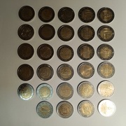 Zestaw monet 2 euro różne okolicznościowe destrukt