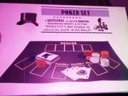 POKER zestaw żetonów 60 sztuk, karty, plansza