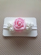 Opaska z różyczkami na chrzest, urodziny, wesela 