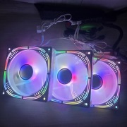 Zestaw 3x Wentylator 120mm ARGB PWM Biały – Infinity Mirror + Śrubki