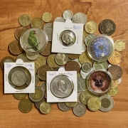 Zestaw ponad 100 Starych Monet Polska IIRP Żniwiarka Kanadyjski Liść Cook