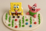 Zestaw na tort Spongebob i Patryk z masy cukrowej 