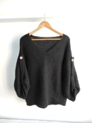 Włoski czarny sweter r U