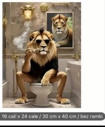 Obraz do łazienki ubikacji motyw Lew wodoodporny