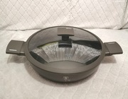 Płaski Garnek Tytanowy Nieprzywierający Z Pokrywą Szklaną - Indukcja Gaz