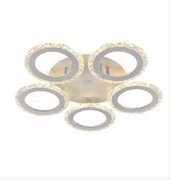 Lampa sufitowa RGB kryształowa Glamour srebrny plafon żyrandolLED z pilotem