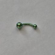Kolczyk do pępka zielony opalizujący