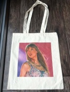 Torba bawełniana torebka tote bag taylor swift bawełna beżowa