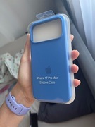 Case iPhone 17 Pro Max etui silikonowe nowe niebieskie logo blue plecki
