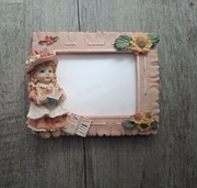 Urocza ramka na zdjęcia, stojąca dla dziewczynki, różowa 