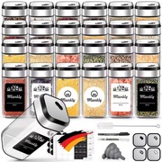 Słoiki kwadratowe na przyprawy 24szt - szkło z hermetyczną pokrywką