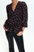 RESERVED CZARNA BLUZKA W KWIATKI rozm. 38 / M (A039)