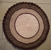 Dywanik zrobiony ręcznie na szydełku ze sznurka bawełnianego 80 cm