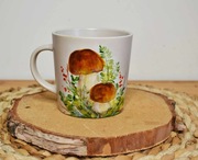 Likwidacja kolekcji,Ręcznie malowany kubek Borowiki 