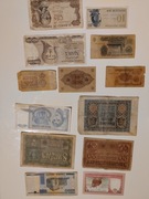 zestaw 13 sztuk starych banknotów 