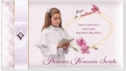 KOMUNIA - Pamiątka I Komunii Świętej z kamyczkiem - dziewczynka
