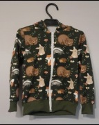 Bluza na zamek z kapturem 104 las zwierzęta leśne