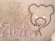 Imię ze sznurka z misiem 