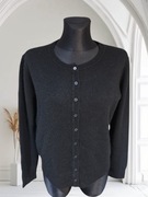 Czarny kardigan damski na guziki – klasyczny sweter basic, elegancki