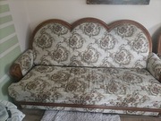 stylowa sofa wypoczynkowa dębowa z funkcją spania