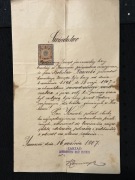 Swiadectwo Zarządu Jaworznickiej Kasy Brackiej - 1907 r.