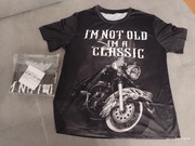 Koszulka 3D VINTAGE MOTOCYKL! ROZMIAR L. 