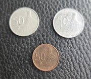 SŁOWACJA - 50 HALERZY- 2 x 1993r- 1x 1998r 