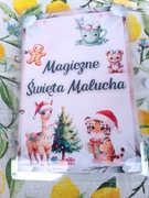 Dziecięca książeczka edukacyjna w świątecznym, akwarelowym stylu