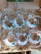 Zestaw BOX ozdoby świąteczne zawieszki na choinkę makrama 6 sztuk