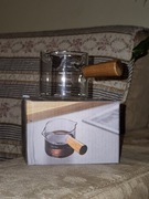 Szklana miarka do espresso z drewnianą rączką – Double Spout 75ml