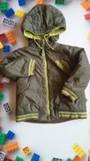 Kurtka dwustronna z kapturem dla 3-4 latka rozm.104 polar khaki/zielony