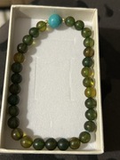 Bransoletka bursztyny z turkusem