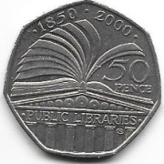 W.Brytania 50 pence 2000 okol.