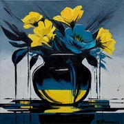 AMBROZIEWICZ Obraz Abstrakcja Nowoczesny bukiet kwiaty